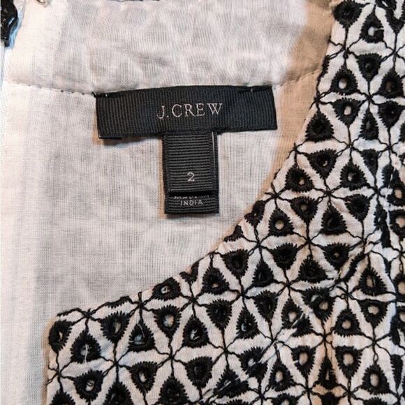 J. Crew Contrast Eyelet Embroidery Dress - Picture 14 of 16